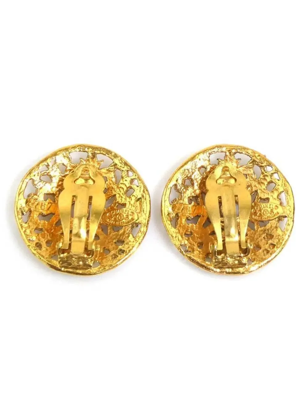 Auth Chanel Cc Logo Earrings Gold Metal #339542C31B